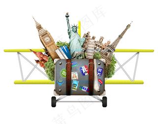 双翼飞机上的旅游景点