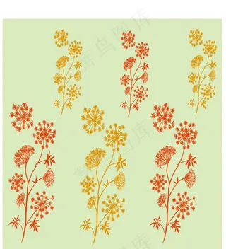 单品小草图案花纹花边图案