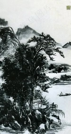 水墨山水轴图片 水墨山水轴图片