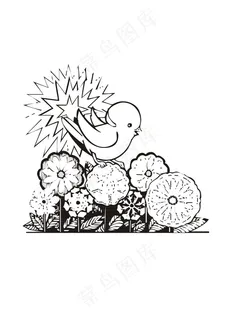 卡通图案图简笔画鸟