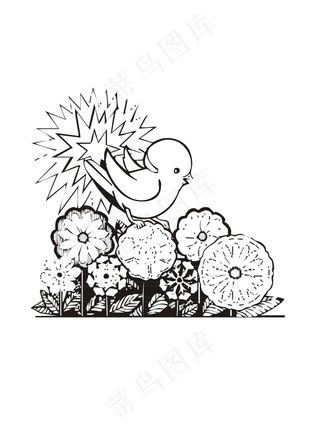 卡通图案图简笔画鸟