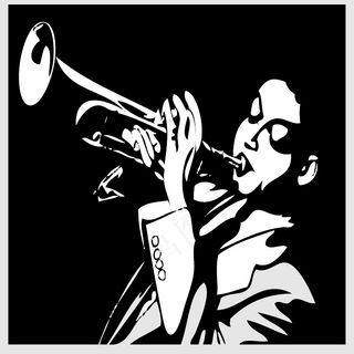 矢量 人物剪影 男人 音乐元素 萨...