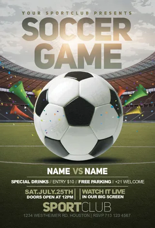 足球游戏传单模板