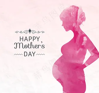母亲节水彩贺卡图片