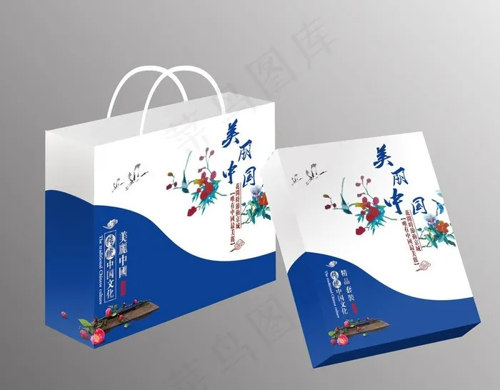 青花系列包装图片ai矢量模版下载