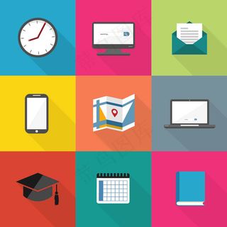 网页UI扁平彩色icon图标