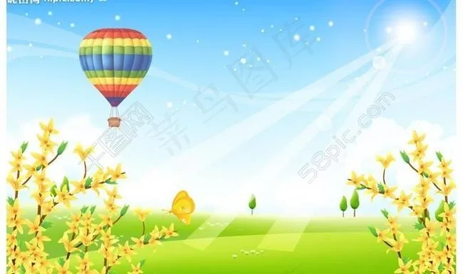 春天风景素材图片psd模版下载