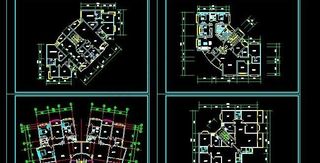 某室内转角式户型建筑设计图纸