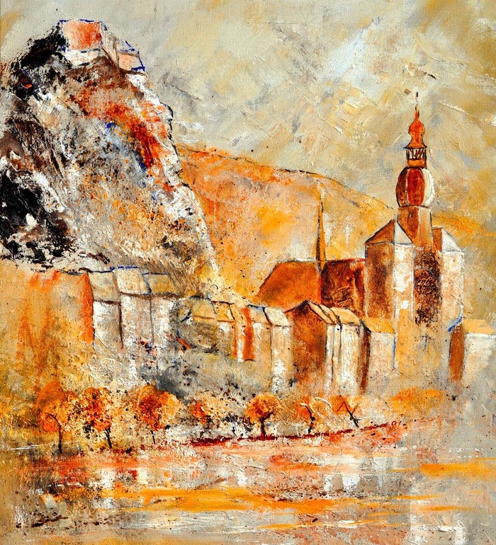 油画 欧洲古城图片