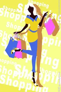 购物少女图片