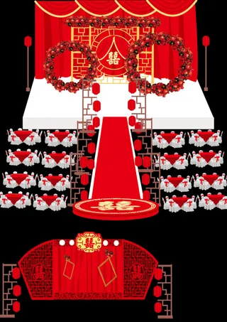 中式主题红色婚礼背景