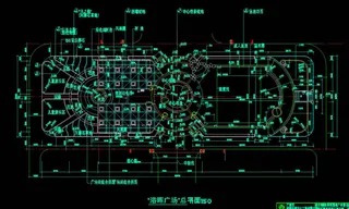 中心广场总平面cad图纸