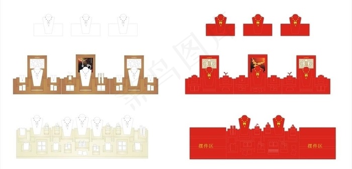 珠宝橱窗道具图片cdr矢量模版下载