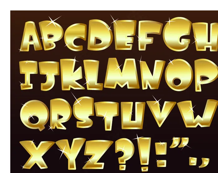 金属英文字体ai矢量模版下载