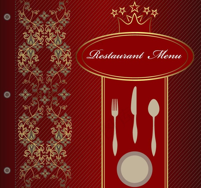 欧式花纹欧式菜单封面图片