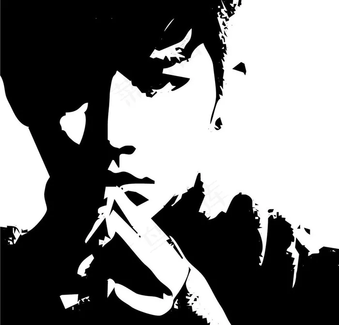 人物肖像图片ai矢量模版下载