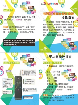 联通乐视云遥控器操作指南折页设计