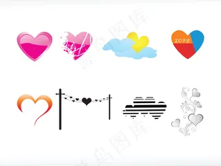 心脏图标矢量SET4插图