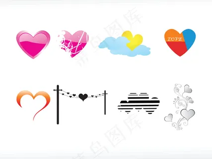 心脏图标矢量SET4插图 心脏图标矢量SET4插图