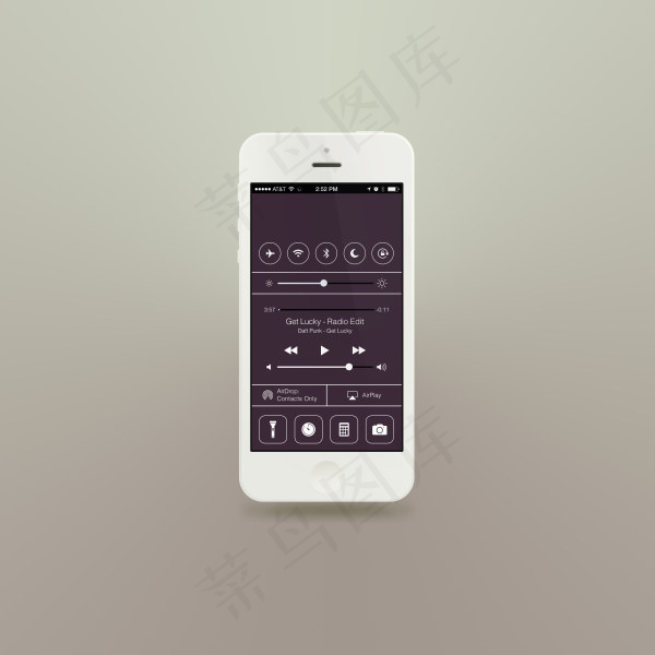 扁平风格手机模板iPhone状态栏