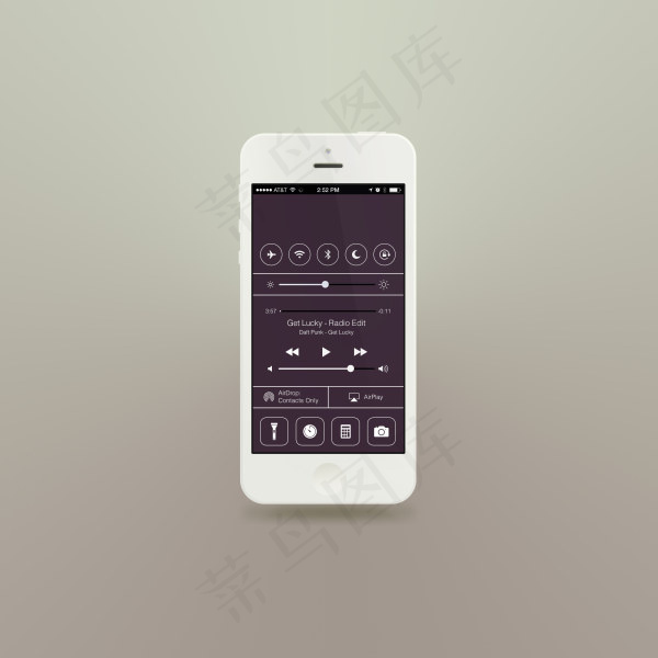 扁平风格手机模板iPhone状态栏psd模版下载