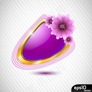 水晶质感金色边框矢量素材