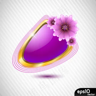 水晶质感金色边框矢量素材