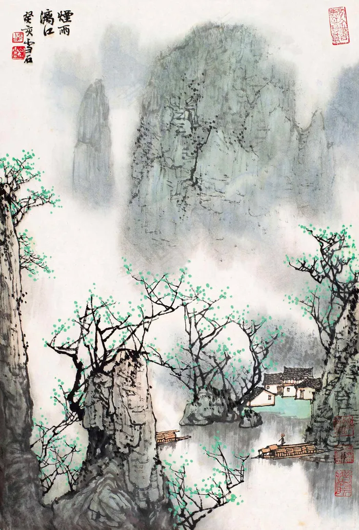 烟雨漓江图片
