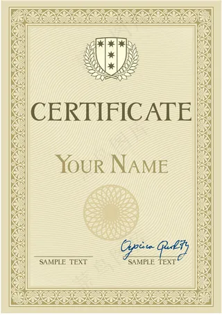 欧式荣誉证书设计矢量素材