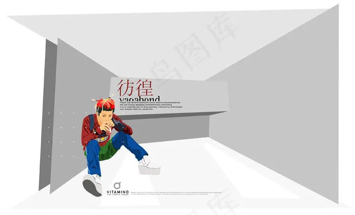 卡通人物插画矢量图4ai矢量模版下载