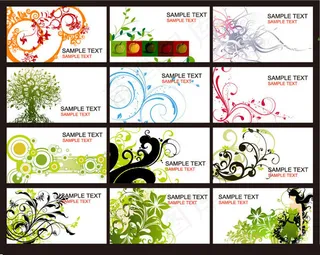 潮流花纹卡片背景设计矢量素材