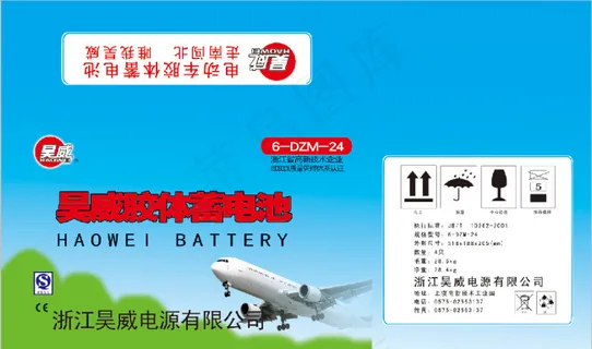 蓝色大气蓄电池包装箱