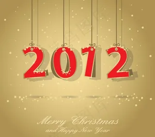 2012艺术字背景矢量素材二