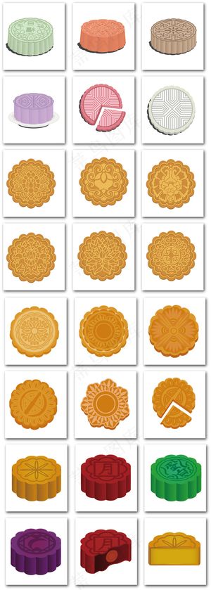 中秋月饼矢量图