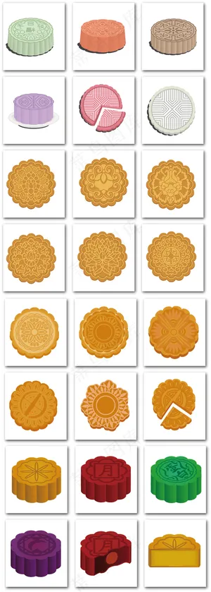 中秋月饼矢量图