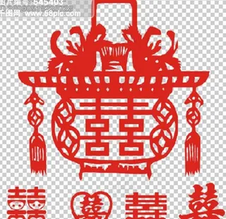 传统喜字剪纸2 PSD分层