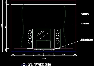 电视机背景墙cad图块7