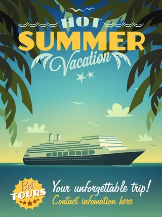 夏天海滩主题海报图片