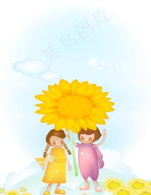 卡通儿童插画图片ai矢量模版下载