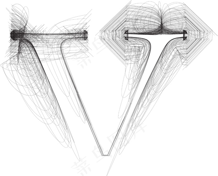 手绘插画矢量字体的字母Veps,ai矢量模版下载