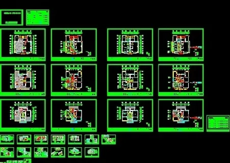 22套样板房cad施工设计方案图纸...