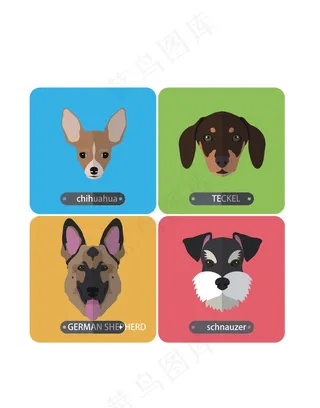 卡通动物图案插画狗