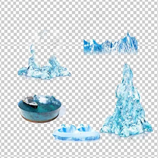 蓝色冰山雪山图片