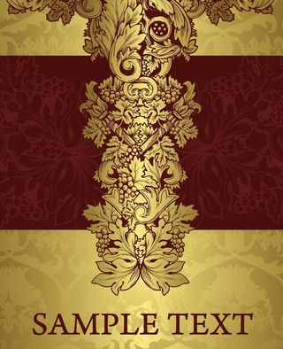 欧式金色古典花纹花边图片