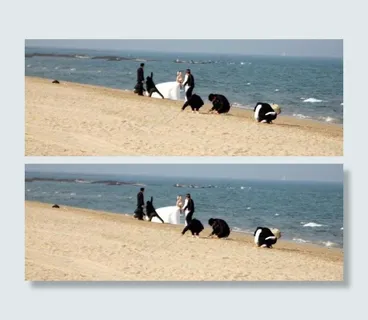 观音山海滩拍婚纱图片