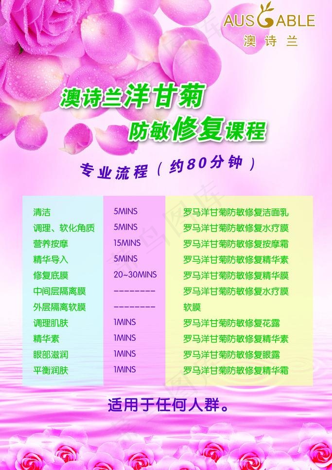 美容价格表图片(2362X3543(DPI:300))psd模版下载