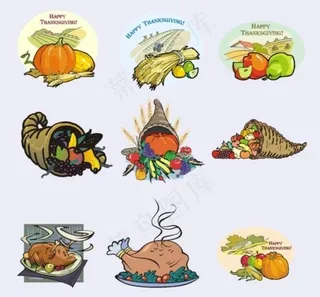 9款清新的感恩节矢量素材图片