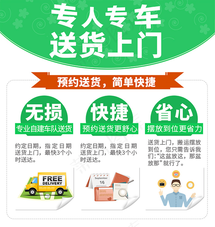 送货流程送货流程免费下载 专车送货psd模版下载