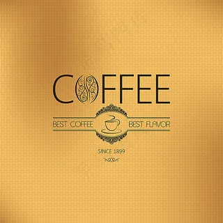 黄色经典咖啡背景设计