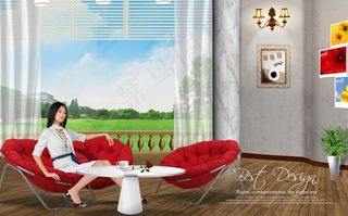 惬意家居生活房地产广告PSD